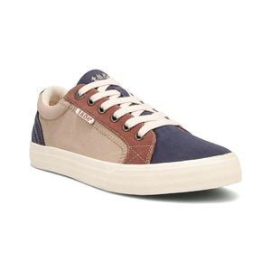 Women’s 8 TAOS Plim Soul Navy Brown Canvas Multi Sneakers Shoes NEW w/o tags